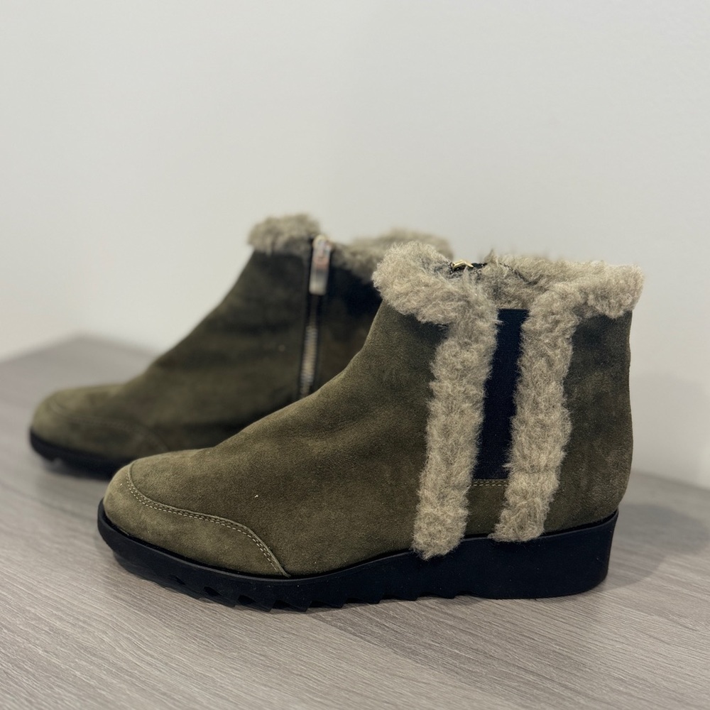 Ron White Adaley Shearling Green Trimmed Boots (8)